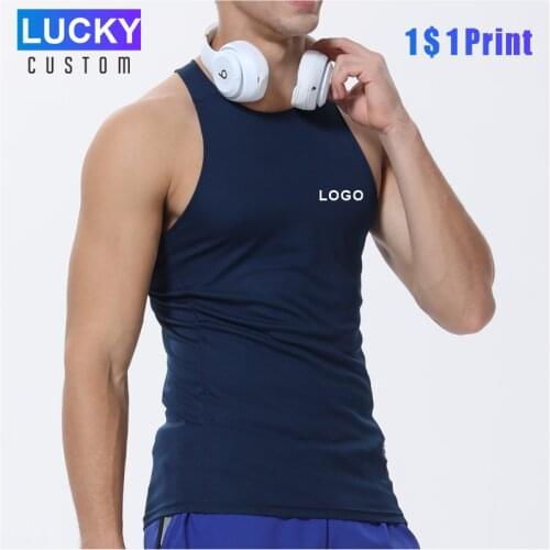 Mens Gym Workout Vest Sports Running Quick-drying Sleeveless Shirt Muscle Bodybuilding Tee Vest Custom Print Logo Print Top 4x