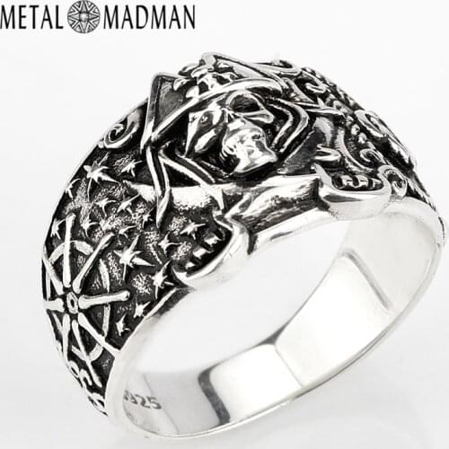 925 Skull Ring for Men Sterling Silver Skeleton Skull Ring Pirate Anchor Biker Punk Gothic Style For Lovers Party Jewelry