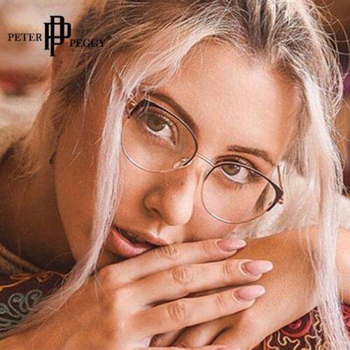 Cat Eye Ultralight High Quality Eyebrow Metal Glasses Frames Women Fashion Designer Spectacles Frame