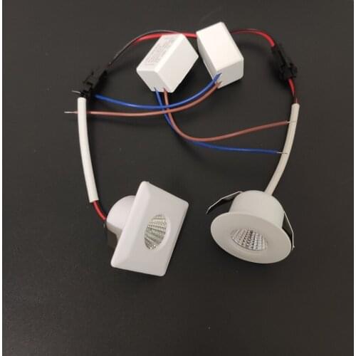 10pcs/lot 3w COB ceiling downlight dimmable white body recessed spot lights 110v 220v High Quality Round suqare free shipping