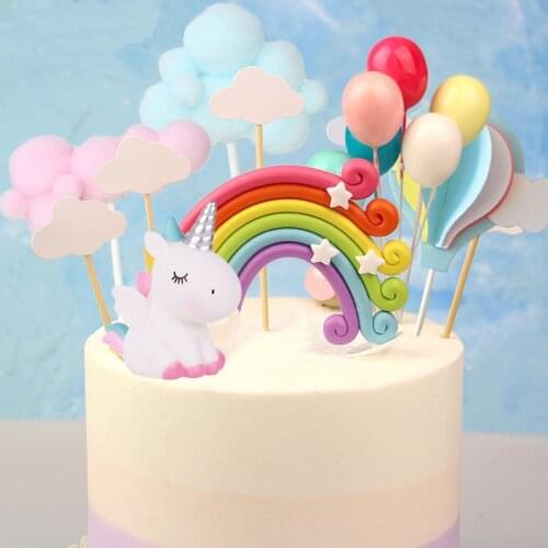 Unicorn Party Cake Topper Unicorn Birthday Party Decorations Kids Rainbow Unicornio Topper Wedding Decoration Baby Shower Decor