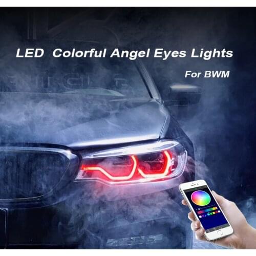 For BMW 5 series multi-color LED daytime running lights, DRL F10, F11, F18, G30 G38 Angel eyes APP color changing module