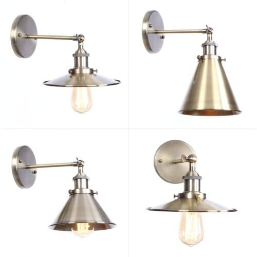 Silver Bedroom Bedside Living Hotel Dining Room Aluminium Decoration AC220v Vintage Retro Led Wall Lamp Indoor Light Lampshade