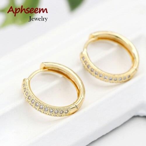 Fashion Crystal Hoop Earrings For Women Charm Geometric Shiny Rhinestones Round Earrings Jewelry Bijoux Gifts Accessories