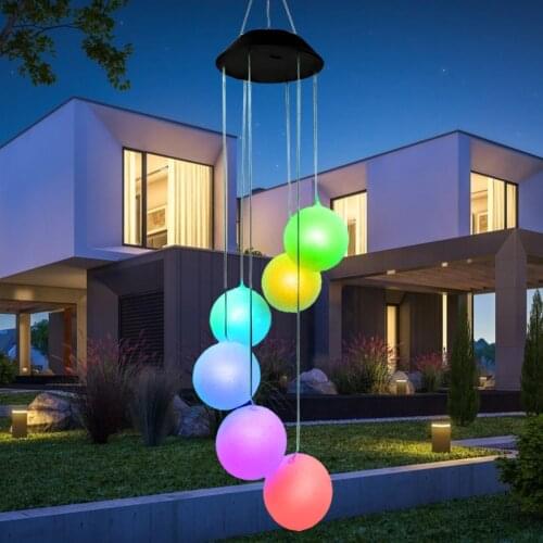 LED Solar Wind Chimes Light New Year Christmas Color-changing Hanging Lamp for Outdoor Shop Stage Garden Yard Decor