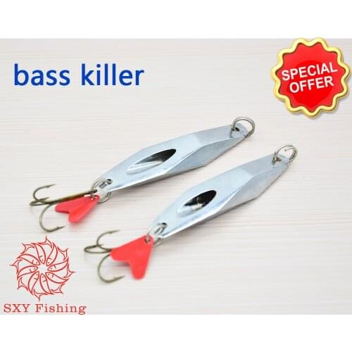 SXY FISHING 32g Spoon Slice Freshwater sea water Sequins Fishing sea bass Snakehead Wire Slice bait copper slice Trolling bass