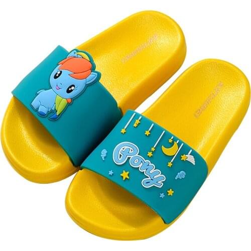 Slippers for Kids Cartoon Rainbow New Summer Boy Girl Slippers Beach Shoes Baby Toddler Soft Indoor Bathroom Slippers Flip Flops