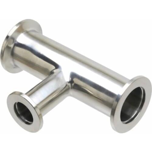 304 Stainless Steel Sanitary Vacuum KF Fitting Reducer Tee Unequal Tee Ferrule Pipe Connector 3 Ways Tee Adapter Pipe Branch