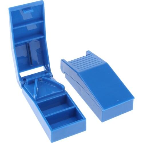 Pack of 2pcs Blue Durable Pill Cutters Tablet Dividers Perfect Medicine Slicers for Home Travel Use