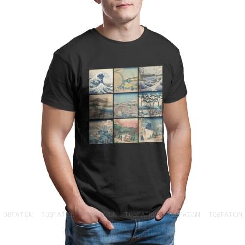Vintage Alternative Funny Artwork Hokusai Collage Art Tshirt Crewneck Big sell Plus Size T Shirt Tees Pure Cotton Short Sleeve