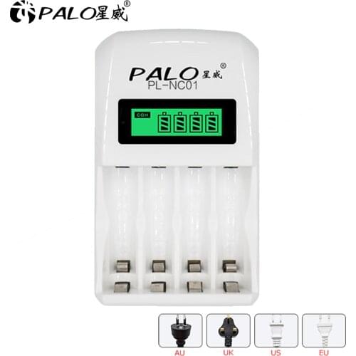 4 slots LED battery charger battery compatible with fast charging for AA / AAA Ni-MH nimh ni mh / Ni -cd rechargeable battery