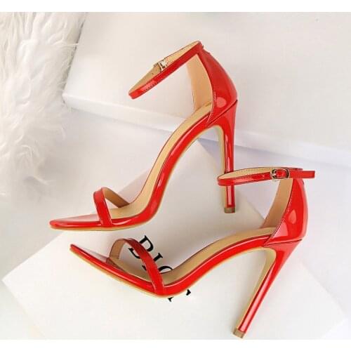 2020 Women Size 40 Extreme 11cm High Heels Fetish Sandals Female Gladiator Classic Strap Shoes Lady Scarpins Nude Platform Pumps