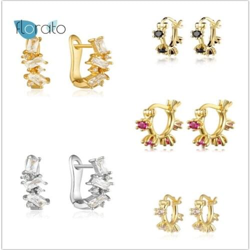 925 Silver Ear Needle Crystal Wedding Jewelry Stud Earrings for Women U Shaped Fit Female Earrings for Gift Jewelry Accessories