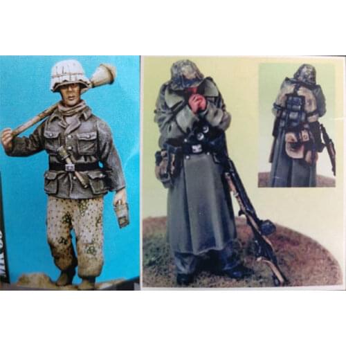 1/35 Scale Panzerfaust 2 Soldiers Miniatures Modelling Unpainted DIY Assembling Static Figure Resin Model Kits