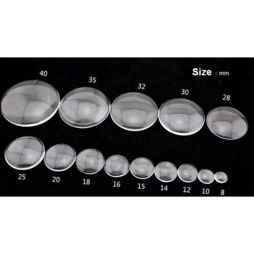 100 Transparent Round Flatback Glass Cabochon Dome 6mm