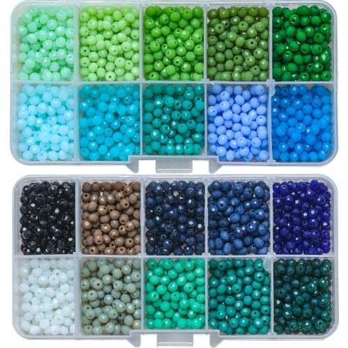 1000Pcs/Box Miyuki Crystal Rondelle 4mm Austrian Glass Round Beads Loose Spacer DIY Making Charms Jewelry Accessories Needlework