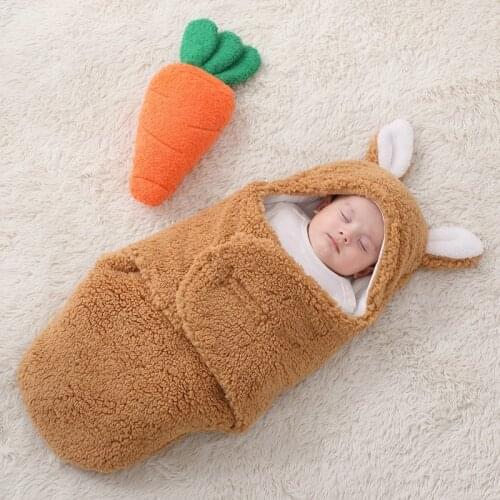 2021 Autumn Sleep Blanket For Boys One Piece Newborn Winter Baby Girls Clothes Warm Fleece Blanket Home Infants Thickened Outfit