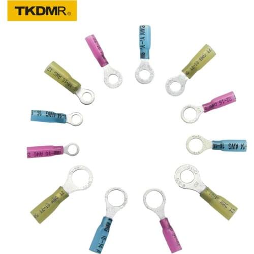 40/30/20/10PCS Heat shrinkable terminal RV1.25/2/5.5 Ring insulated terminal Cable Wire Connector Electrical Crimp Terminal