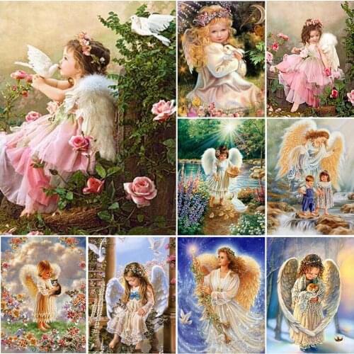 5D DIY Full Square/Round Diamond Painting Beautiful Girl Angel Picture Diamond Embroidery Rhinestone Mosaic Home Decoration Gift