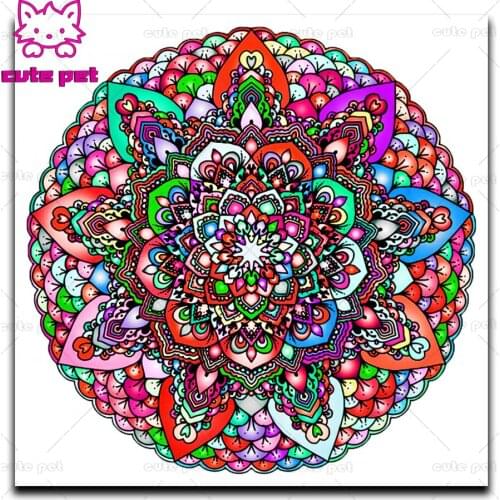 5D art Full Square Round Drill DIY Diamond Painting Religious Mandala 3D Diamond Embroidery rhinestone Cross Stitch Home Decor