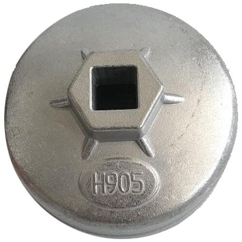 Aluminum 1/2 Square Drive 73mm 15 Flutes End Cap Oil Filter Wrench Auto Socket Remover Tool 905 for Buick Mitsubishi Chrysler