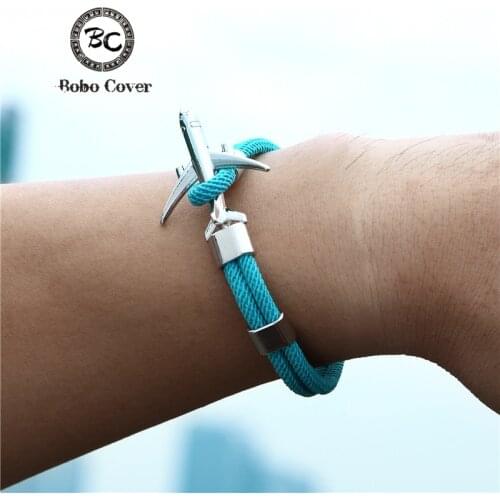 Navy Style Airplane Anchor Bracelet Men Women Handmade Colorful Milan Rope Couple Bracelets Male friendship Gifts Dropshipping