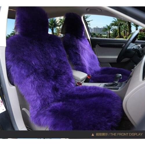 Multiple color for 5 seats cars 1 set auto seat covers wool cushion cushion pure natural sheep fur skin for winter