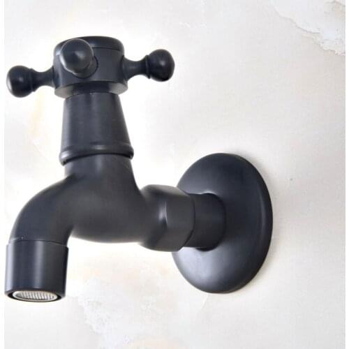 Black Oil Rubbed Bronze Single Cross Handle Bathroom Mop Pool Faucet /Garden Water Tap / Laundry Sink Water Taps mav339
