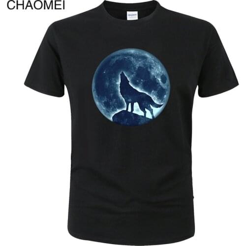Howling Wolf Full Moon Fullmoon WildDog Wolves Cool T shirt Men Women Fashion Cotton T-shirt Short Sleeve Print Tops Tees C131