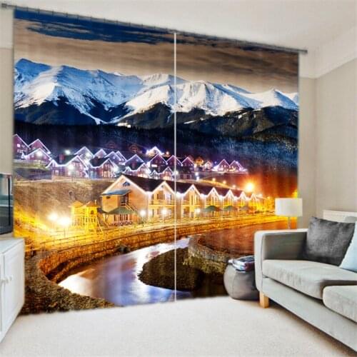 Customized beautiful views Luxury 3D Blackout Window Curtain Drapes For Living room Bed room Hotel Wall Tapestry Cortinas
