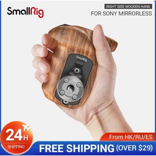 SmallRig Dslr Camera Cage Right Side Wooden HandGrip with Record Start/Stop Remote Trigger for Sony Mirrorless Handle - 2511