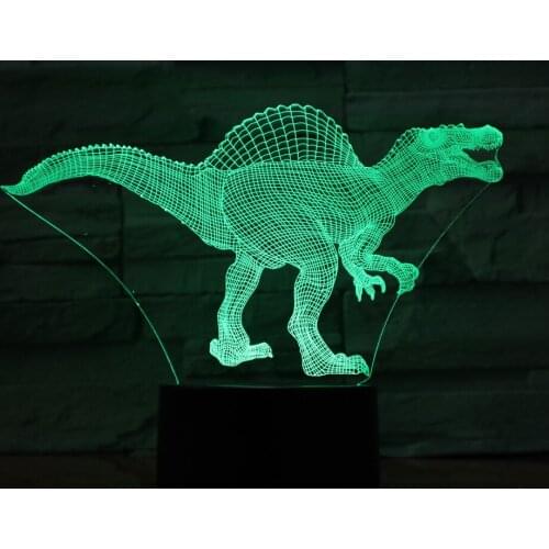 LED RGB lampada Dinosaur 3D Visual lamps Touch Sensor Coulors Changing Night Light 5V With USB cable Acrylic Plate ABS Base
