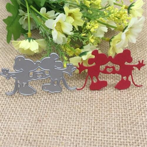 Love cartoon mouse for Metal stencil mold Cutting Dies decoration scrapbook die cuts Album Paper Craft Embossing DIY Card Crafts