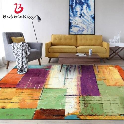 Bubble Kiss Fashion Vintage Colorful Mosaic Style Carpets For Living Room Home Decor Customized Rug Anti-Slip Sofa Floor Mats