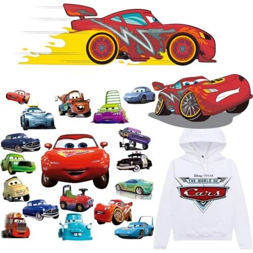 Cartoon Anime Car Patches Thermal Stickers on Clothes Fabric Iron-on Transfers for Clothing Thermoadhesive Patch Diy Applique