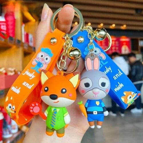 Cartoon Fashion Creative Handsome Fox Doll Anime Keychain Cute and Cute Personality Charm Keychain Couple Pendant Bag Keychain
