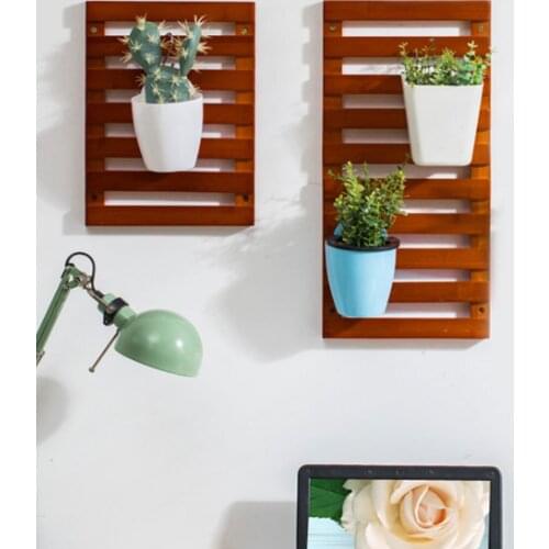 Wall Mount Wood Plant Stand Indoor Plant Flower Pot Stand Plant Display Rack Holder Shelf For Livingroom Office Bedroom