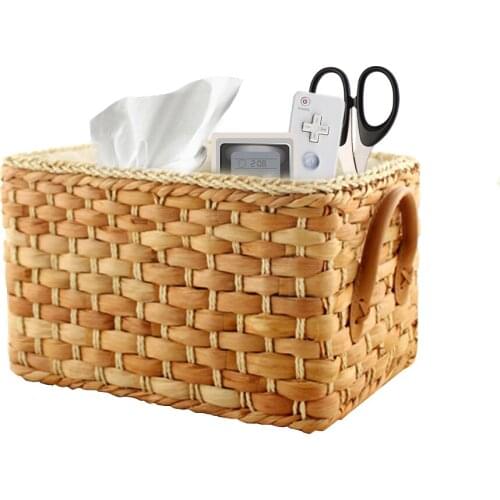 Desktop Storage Basket Japanese Garden Storage Bags Home Sundries Boxes Storage Boxes Corn Husk Woven Basket Home Holder Use