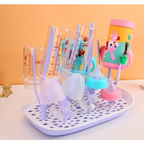 New Baby Feeding Bottle Drying Rack Foldable Nipple Shelf Pacifier Cup Holder Bottles Rack