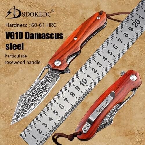 Knives hunting knife survival folding knife self defense weapons pocket knife tactical military camping knife damascus steel