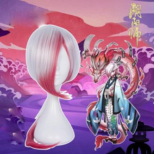 1pcs Onmyoji Wig Cosplay Costume Accessories Decor for Men Boy Heat Resistant Synthetic Hair Collection Halloween Gift