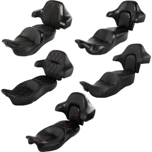 Motorcycle 5 Stytles Driver Passenger Seat Backrest Pad For Harley Touring Road Street Electra Glide Tri Glide models 2014-2020