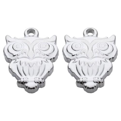 10pcs/lot 12mm*16mm owl stainless steel Connector Metal Alloy Pendant For DIY bracelet Jewelry Making fg4s