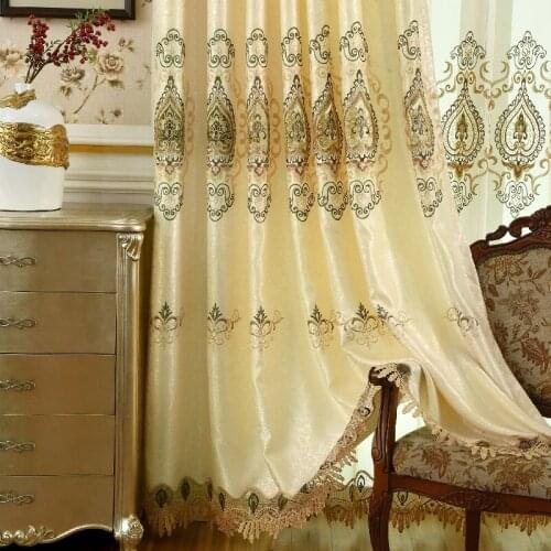 Simple Modern Curtains for Bedroom Living Room Suitable European Style Shading Embroidery Curtains Floor-to-ceiling Windows Home