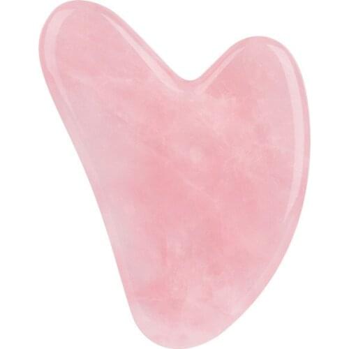 Rose Quartz Gua Sha Board Pink Stone Body Eye Scraping Plate Acupuncture Massage healing Relaxation Health Care
