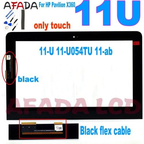 11.6" Touch For HP Pavilion X360 11U 11-U 11-U054TU 11-ab Touch Screen Digitizer with Black Flex Cable Connectors with Frame
