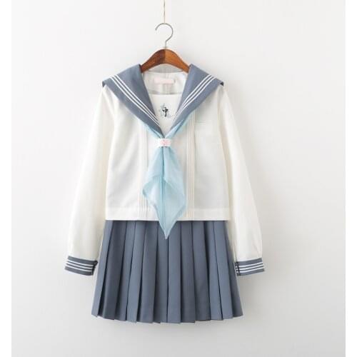 School Dresses For Girls White Shirt With Tie Long-sleeved Suit Anime Form High School Jk Uniform