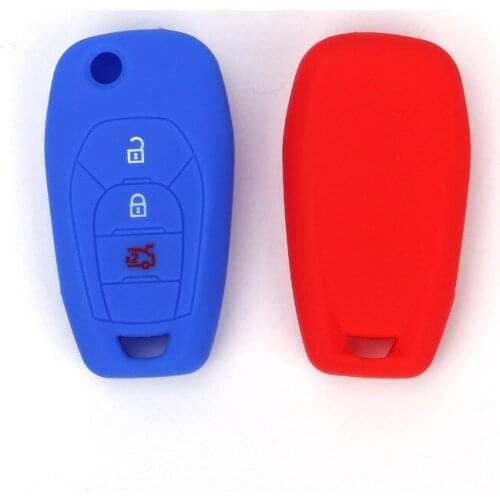 Silicone key fob cover case set skin shell For Chevrolet Cruze 2016 2017 Malibu Aveo Spark Sonic 3 button flip keyless