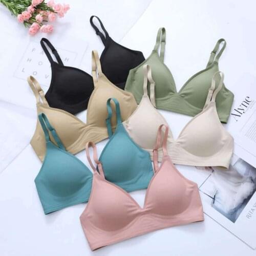 Suji jelly strip Thai latex adjustment type no trace double-breasted sports sleep bra