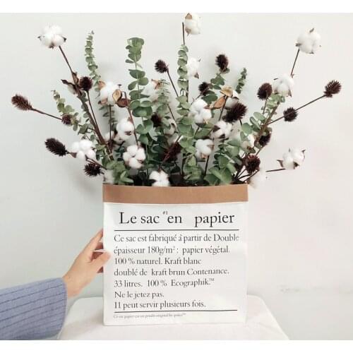 Naturally Dried Cotton Stems Farmhouse Artificial Flower Heads Filler Floral Fake Cotton DIY Garland Christmas Wedding Decor